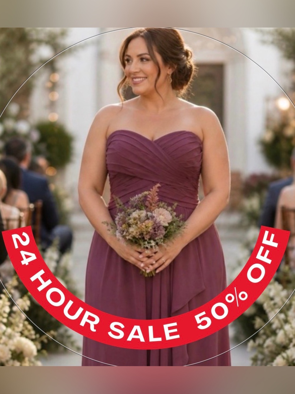 David’s Bridal Wine Colored Evening Gown